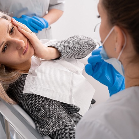 Woman with a toothache