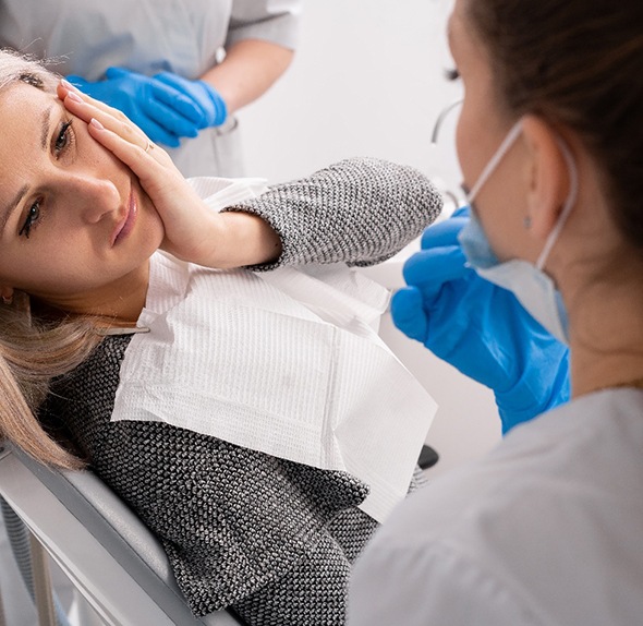 Woman with a toothache