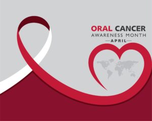 Oral Cancer Awareness Month ribbon and logo